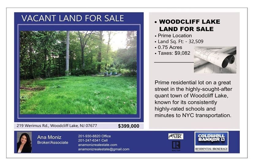 ***Land for Sale in Woodcliff Lake*** Prime Location! Westwood, NJ Patch