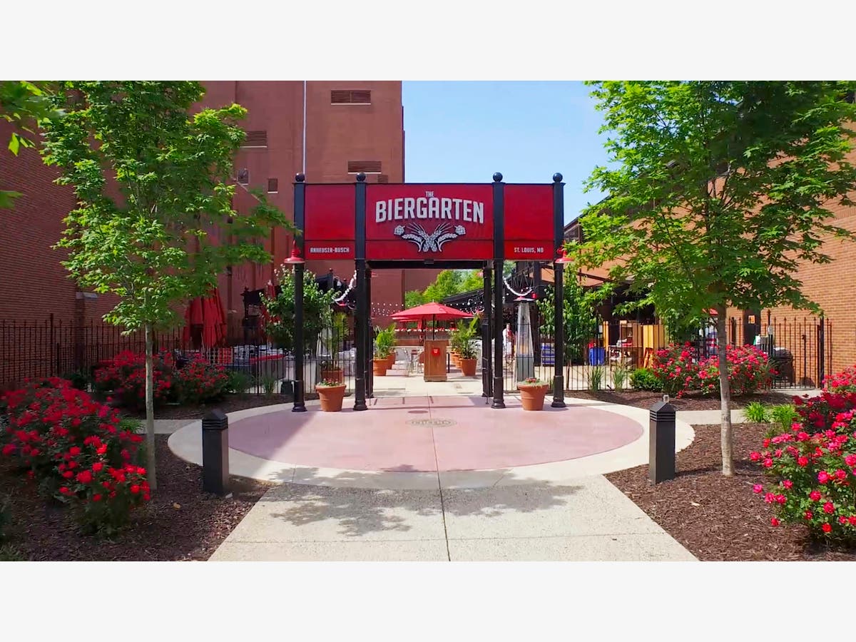 The Biergarten at the Budweiser Brewery Experience in St. Louis