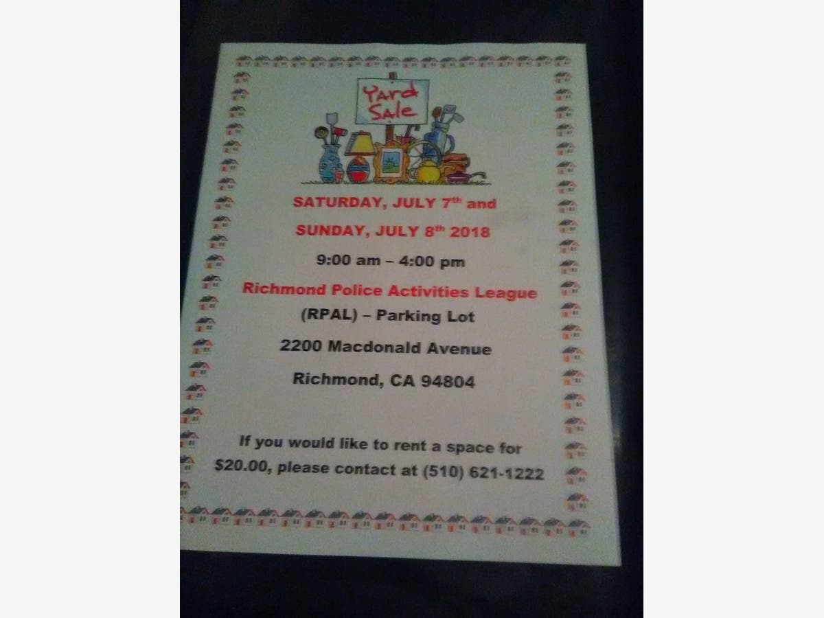 Richmond PAL parking lot sale Pinole, CA Patch