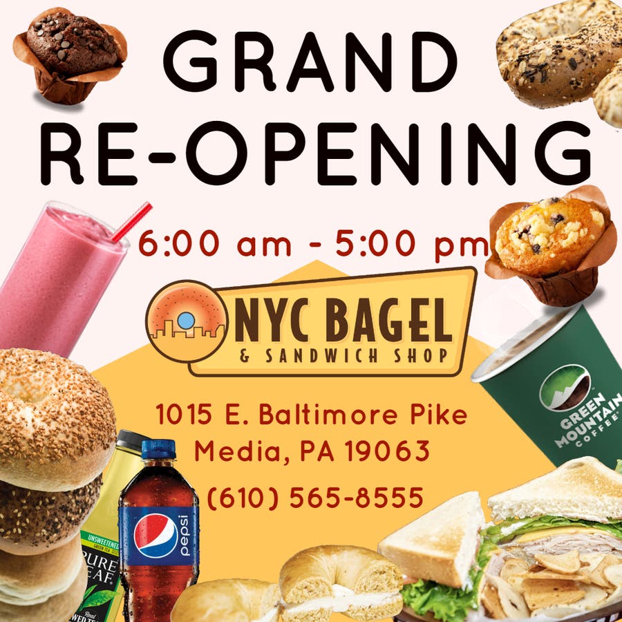NYC Bagel and Sandwich Shop ReOpens! Media, PA Patch