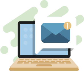 Laptop with an email notification