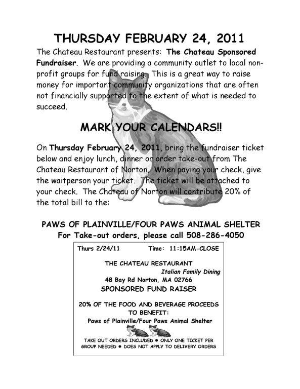 Paws of Plainville at The Chateau Restaurant Wrentham, MA Patch