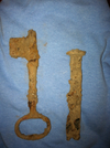 Early colonial key and lock parts located during 2013 archeological digs @ Francis Makemie Park 