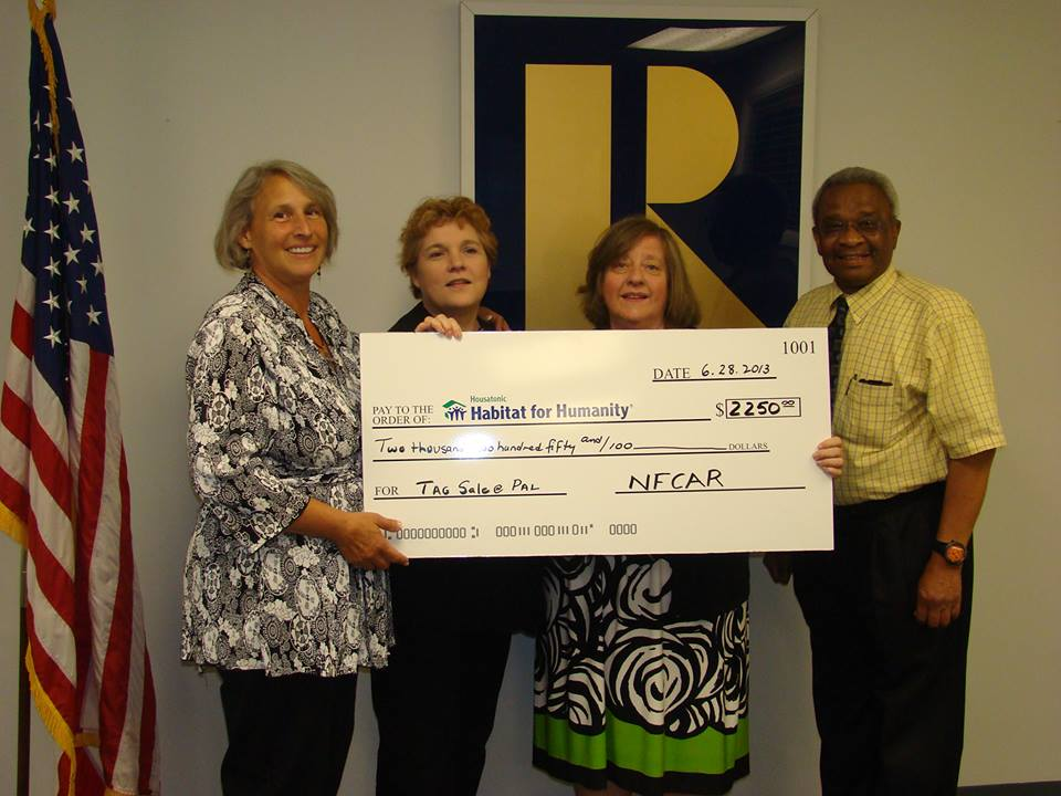HOUSATONIC HABITAT FOR HUMANITY WAS PRESENTED WITH A CHECK AFTER THE