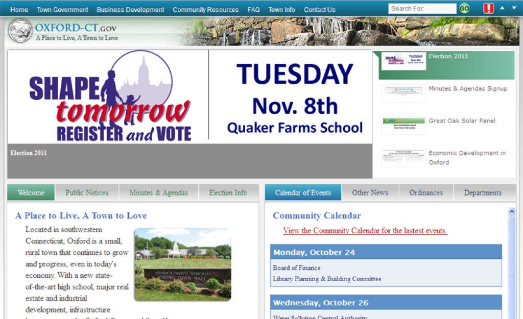 Town of Oxford site Redesign Oxford, CT Patch