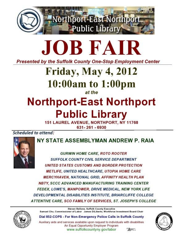 Andrew Raia to Attend Northport Library Job Fair [Video