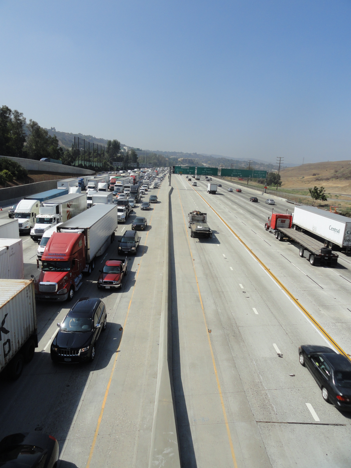 Crash on 60 Freeway Caused When Big Rig Strikes Caltrans Truck ...