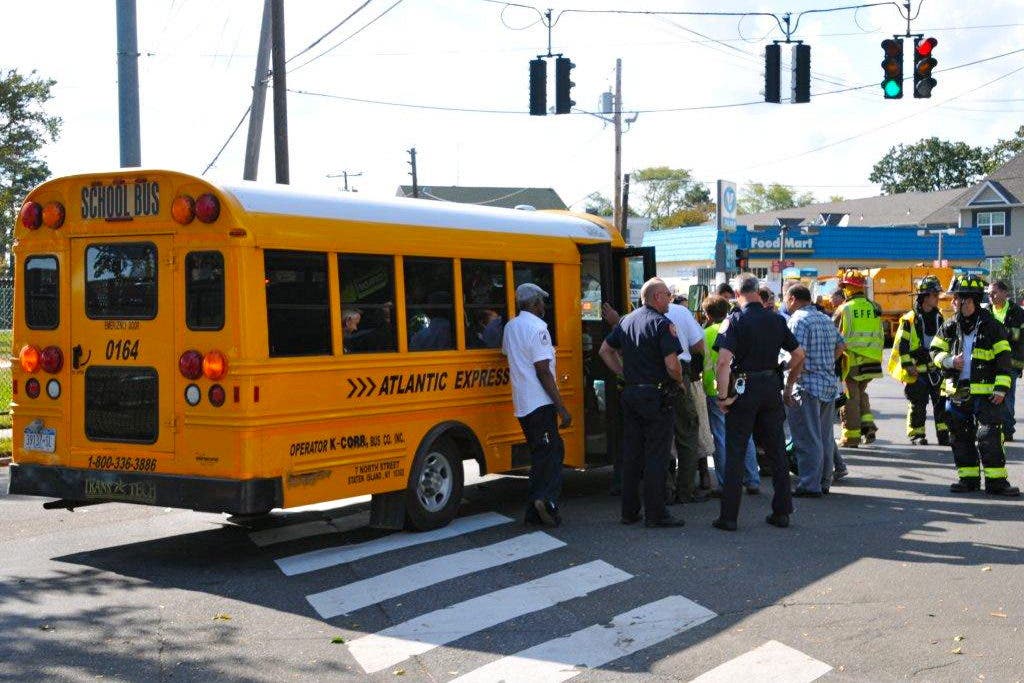 School Bus Collides with 2 Vehicles on Conklin Street; Kids OK ...
