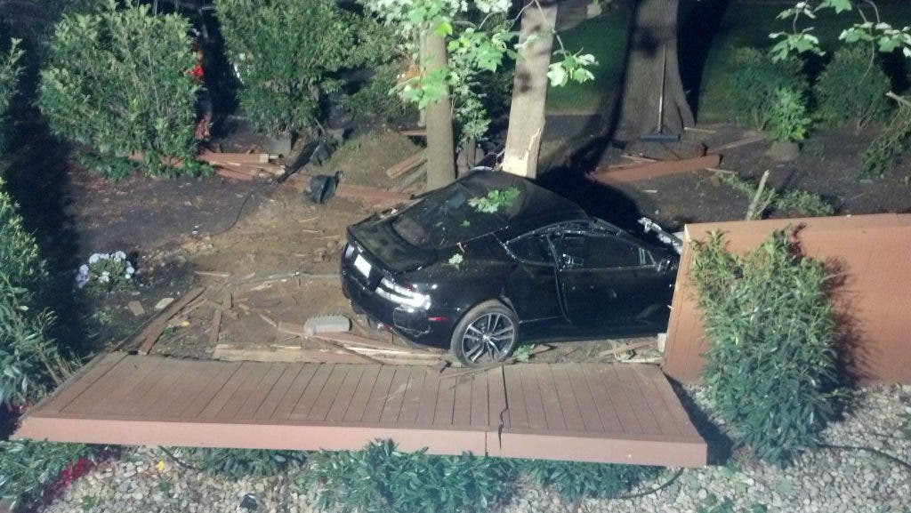 Aston Martin Crashes Into Tree on Holmdel Road | Holmdel, NJ Patch