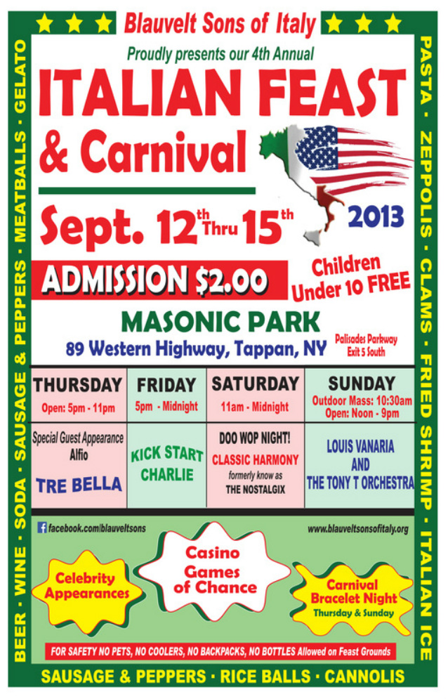 The Annual Blauvelt Sons Of Italy Italian Feast And Carnival Comes Back 