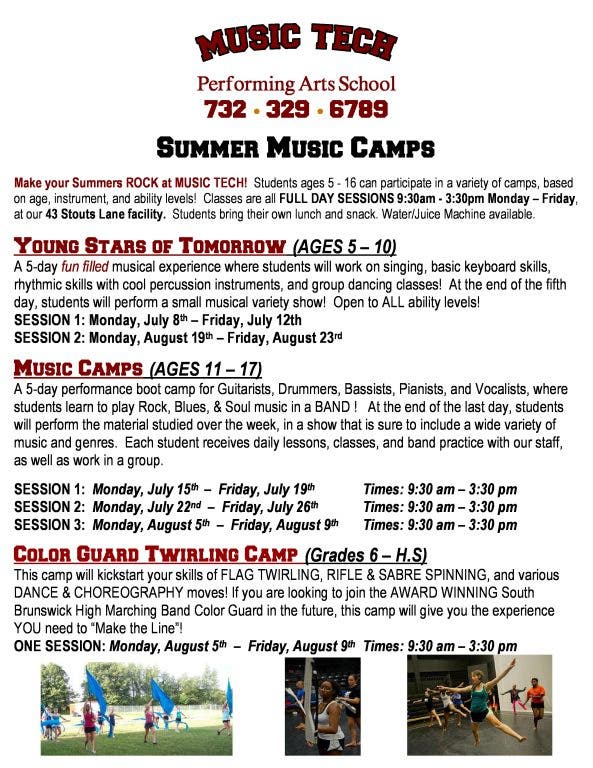 SUMMER MUSIC CAMPS at MUSIC TECH! | South Brunswick, NJ Patch