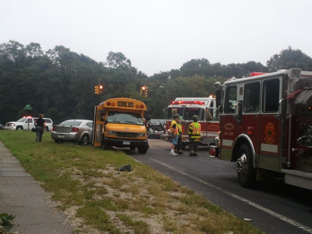 PHOTOS: School Bus Crash Closes Harned Road | Commack, NY Patch