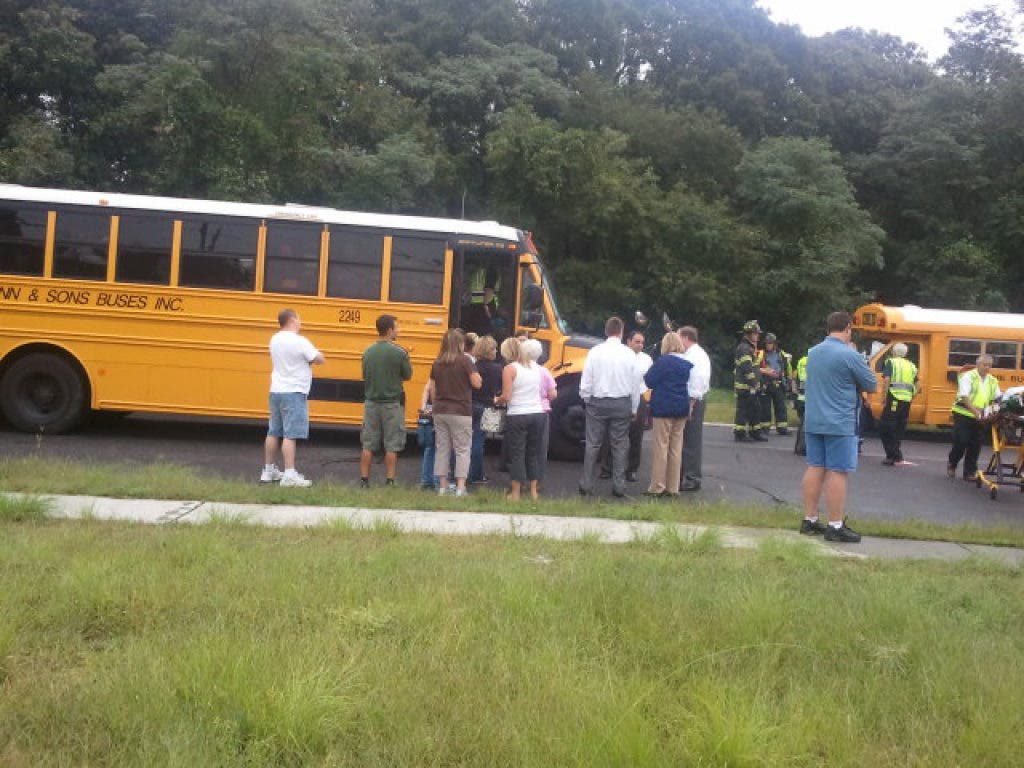 PHOTOS: School Bus Crash Closes Harned Road | Commack, NY Patch