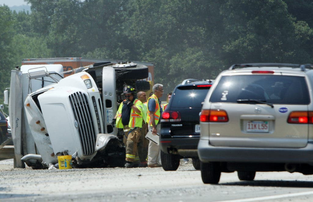 Overturned Tractor Trailer Blocks Traffic on Thruway | New City, NY Patch