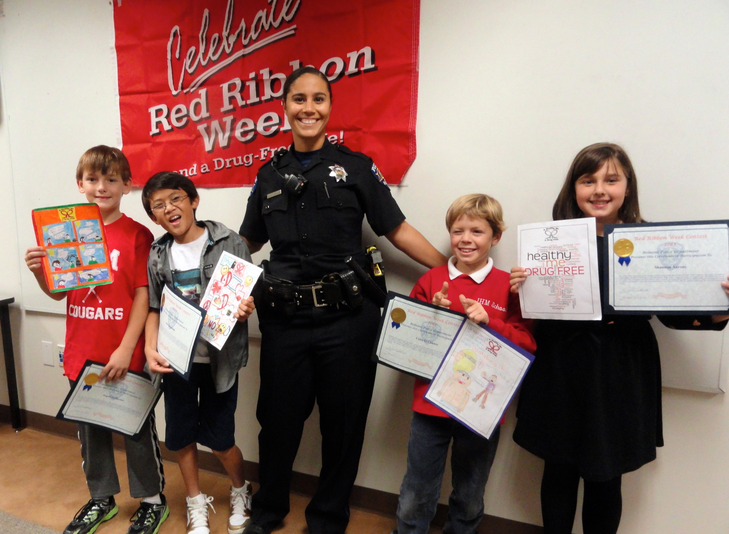 Red Ribbon Week Poster Winners Emphasize A Healthy Me Belmont Ca Patch