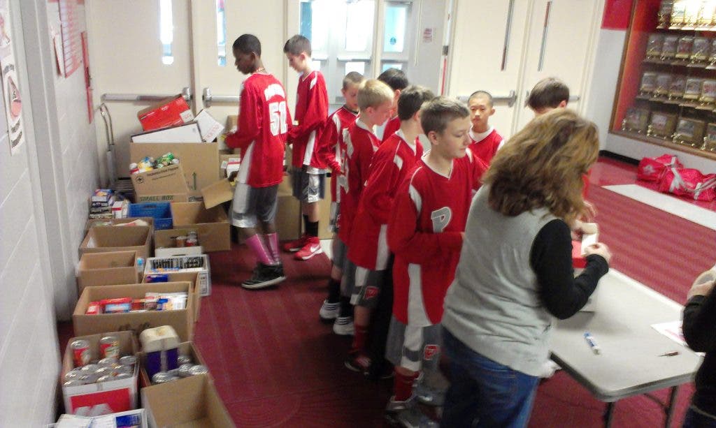 Palatine V Fremd Boys Feeder Basketball Holiday Food Drive A Huge