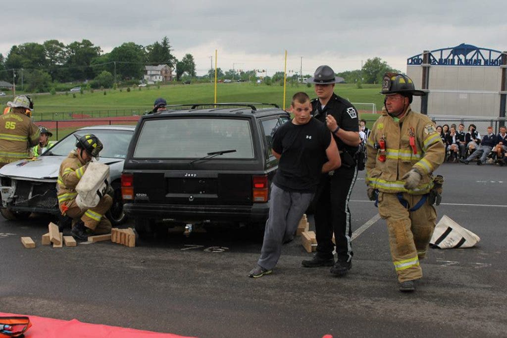 Emergency Responders Stage Car Crash at PJPHS