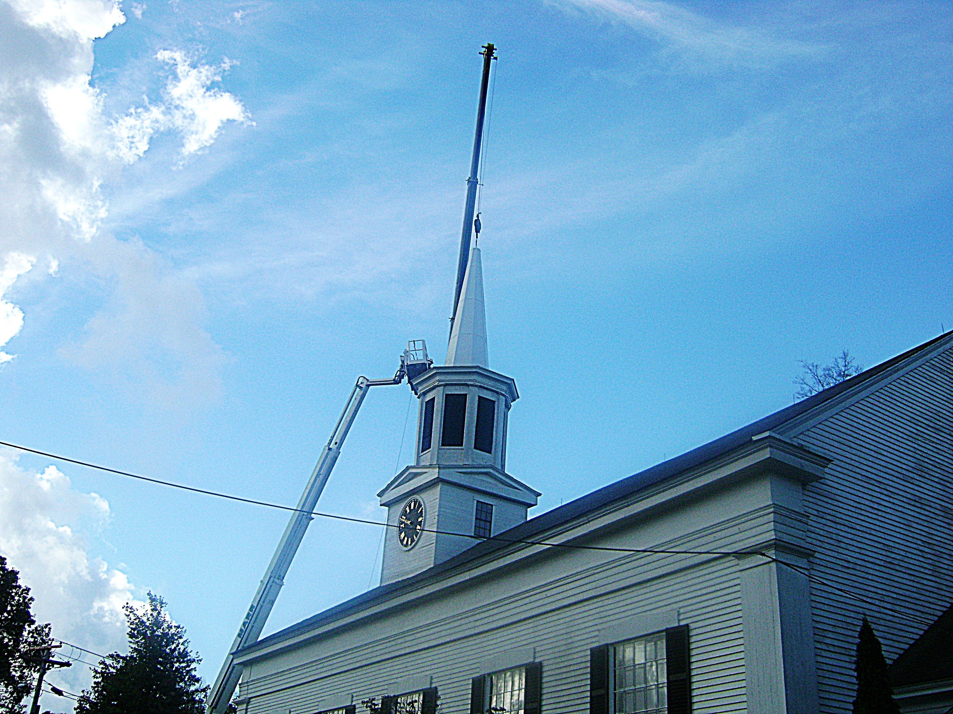 Video Back on Top, First Church in Wenham Spire Replaced Hamilton