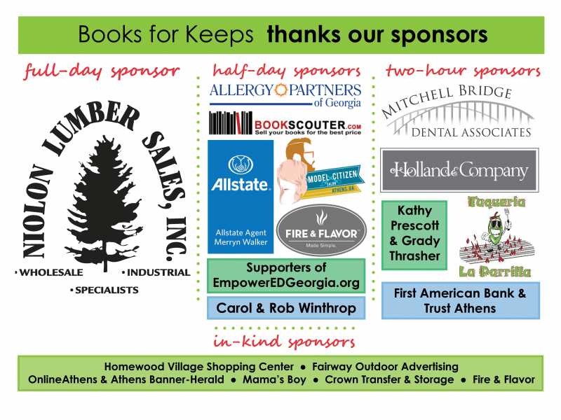 Thank You To Our Bfk Book Sale Sponsors Athens Ga Patch