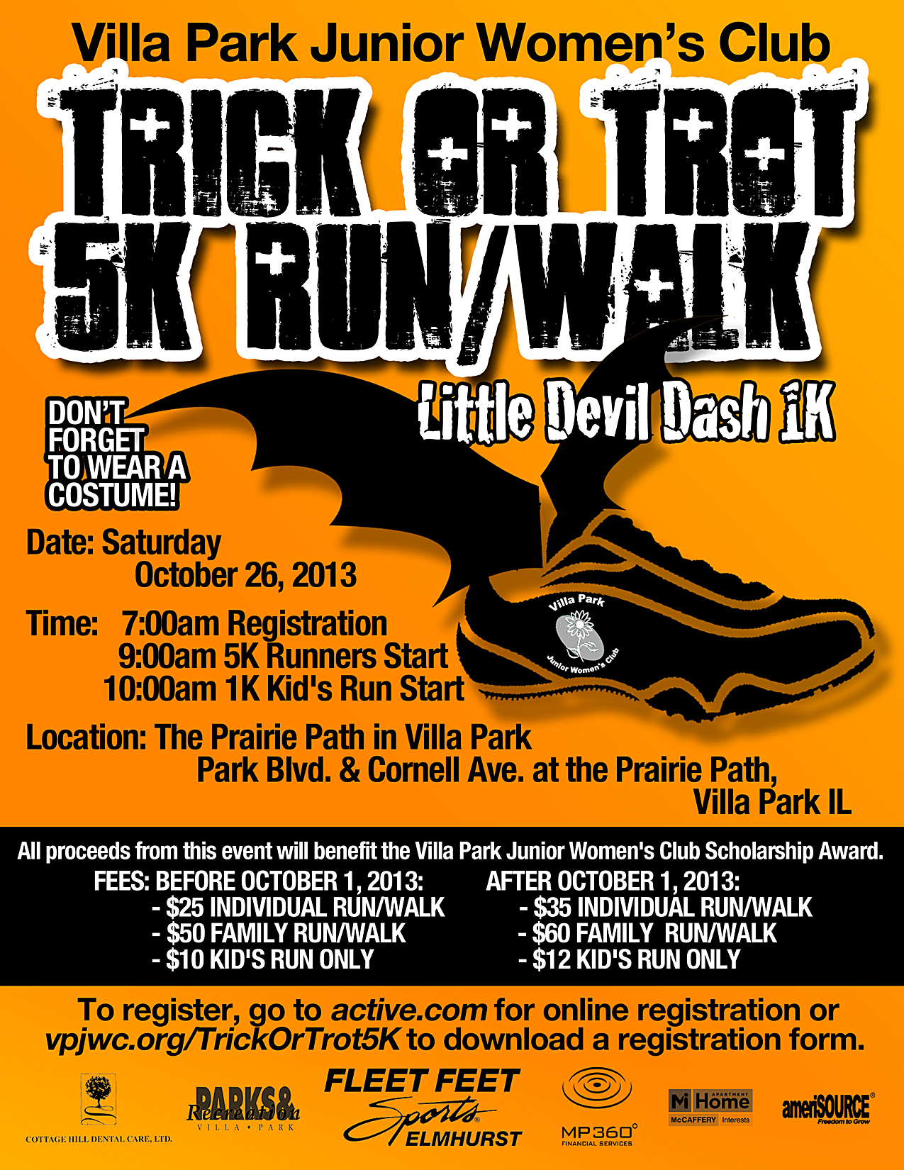 Villa Park Junior Women's Club Trick or Trot 5K/Little Devil Dash 1