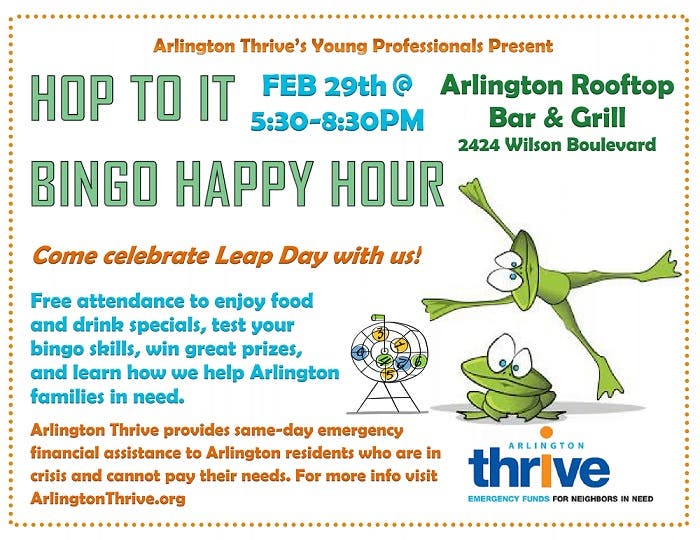 Arlington Thrive's HOP TO IT Bingo Happy Hour Arlington, VA Patch