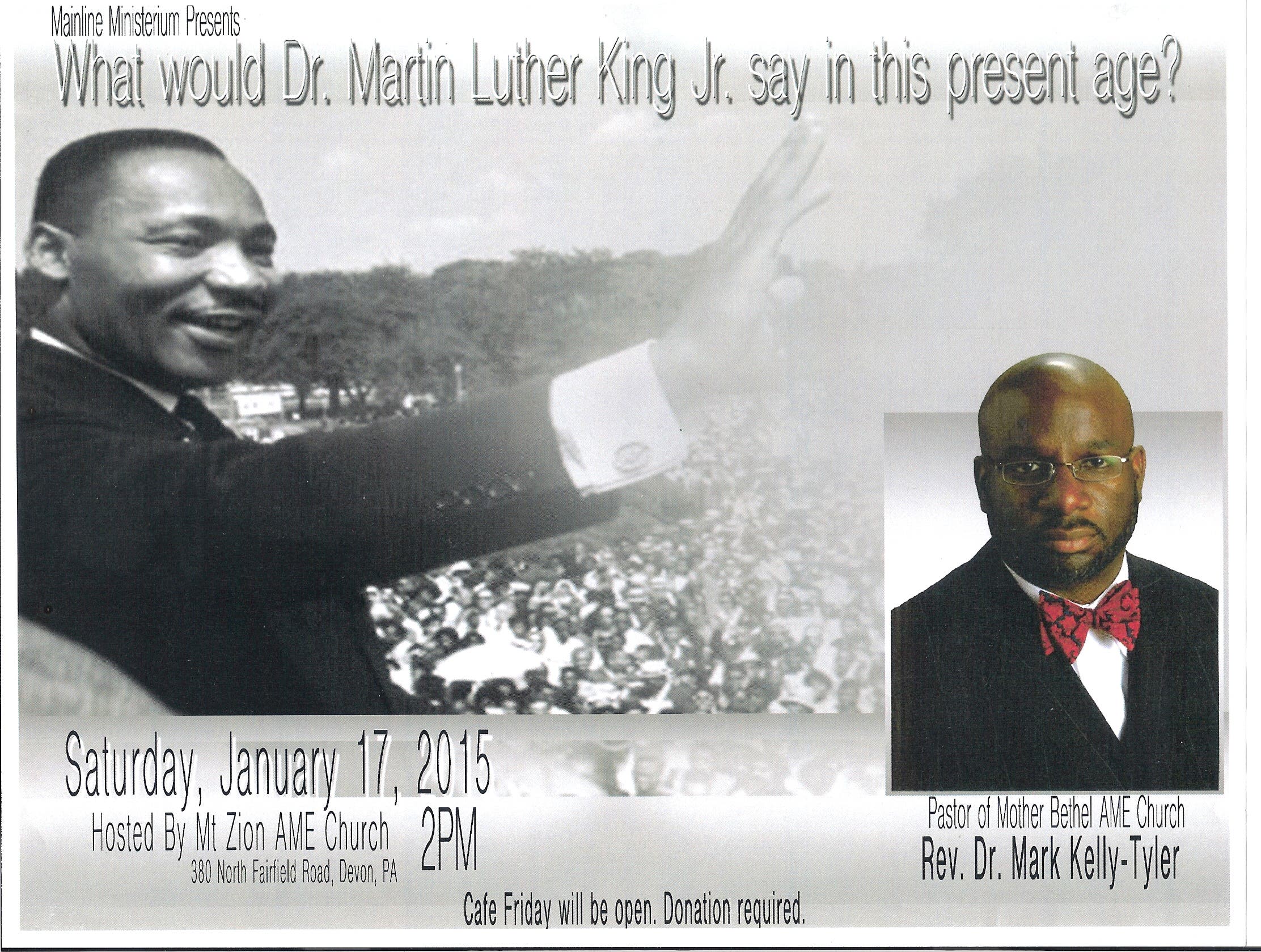 Two Martin Luther King, Jr. Day Events at Mt. Zion AME Church, Devon
