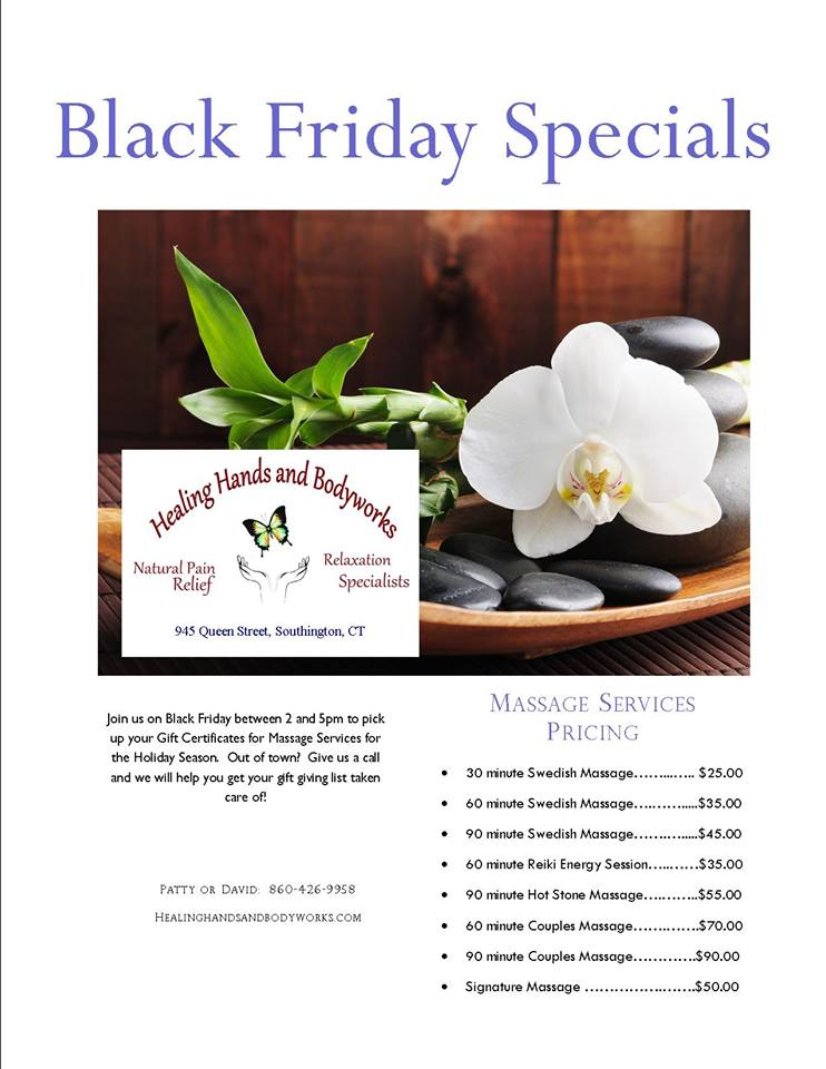 Black Friday 1/2 price Massage deals Southington, CT Patch