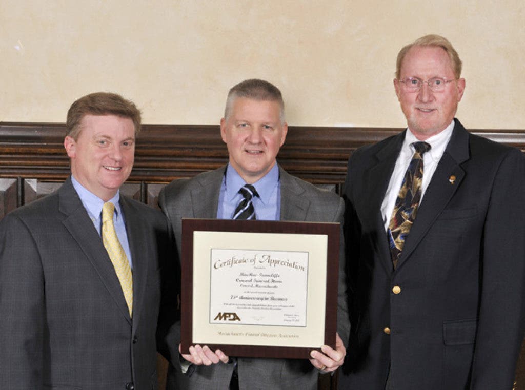 Concord Funeral Home, honored by the Massachusetts Funeral Directors