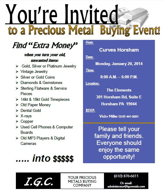 I G C Precious Metal Buying Event Lower Gwynedd Pa Patch
