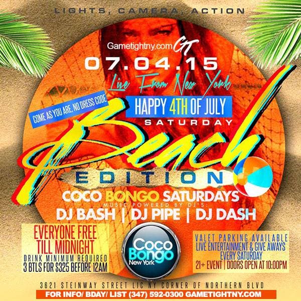 Coco Bongo Nyc Saturday Beach Edition Everyone Free b412 on List | Hoboken,  NJ Patch
