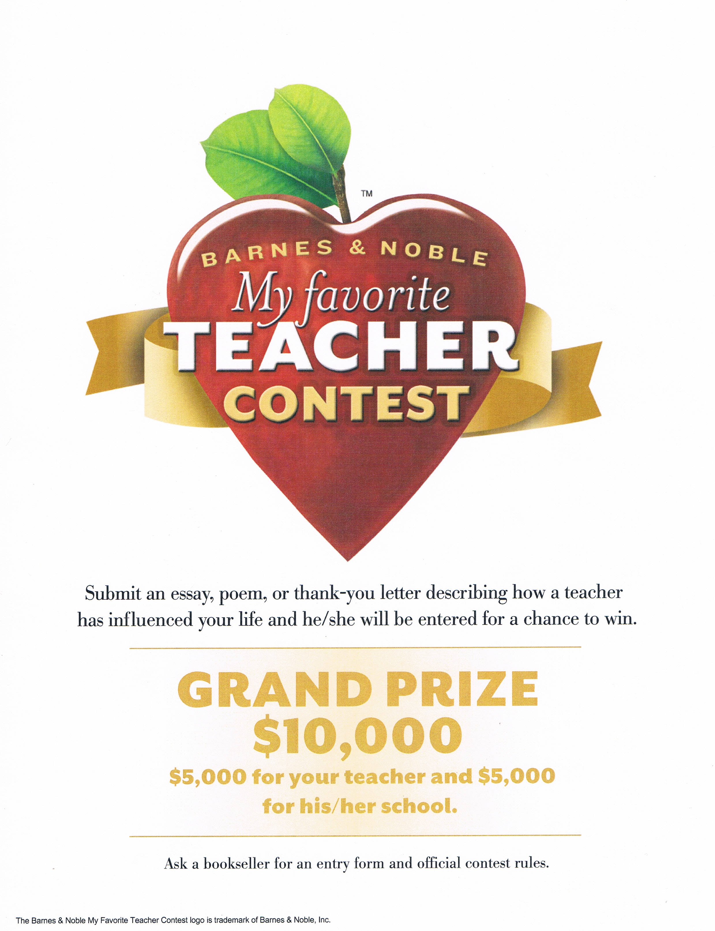 My Favorite Teacher Contest at B&N | Larkspur, CA Patch