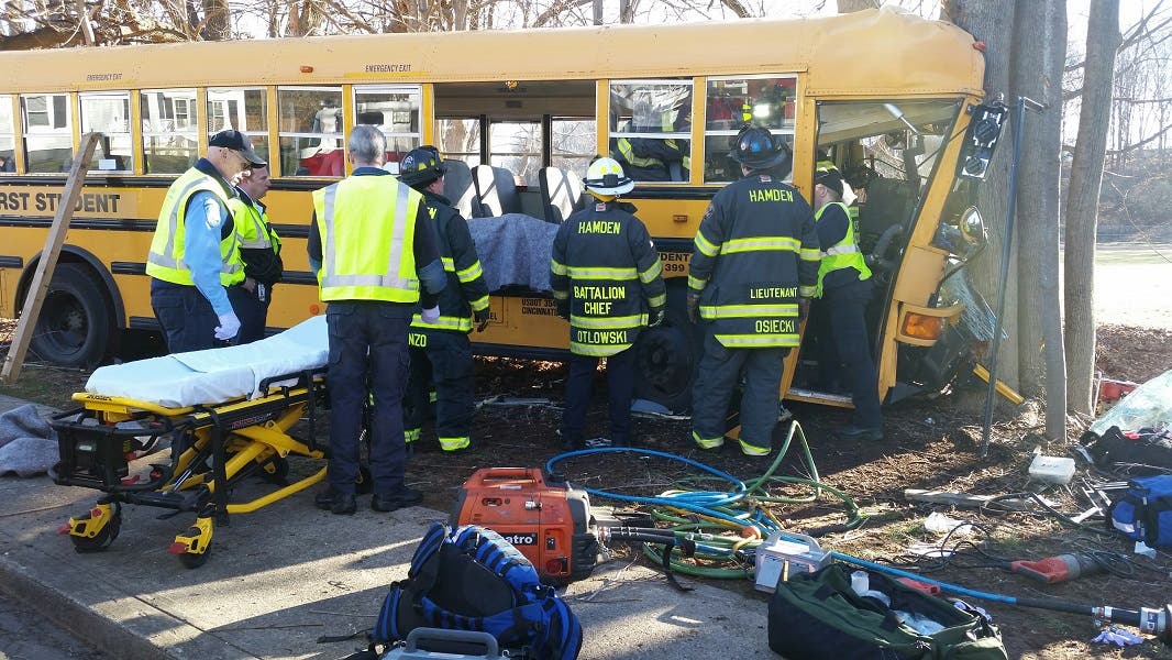 UPDATE: School Bus Driver Injured in Hamden Crash | Hamden, CT Patch