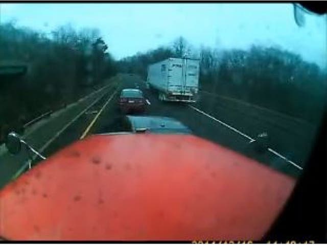 Car Cuts Off Tractor-Trailer with Disastrous Results (Video); Man