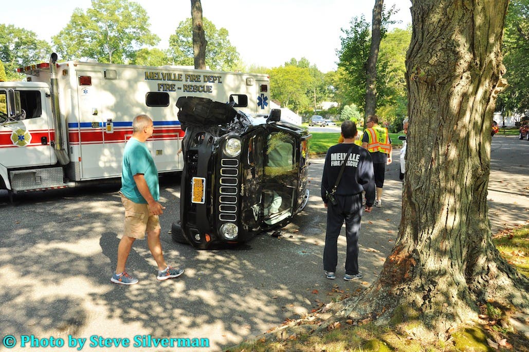New Jeep Crashes Into Tree in Melville | Huntington, NY Patch