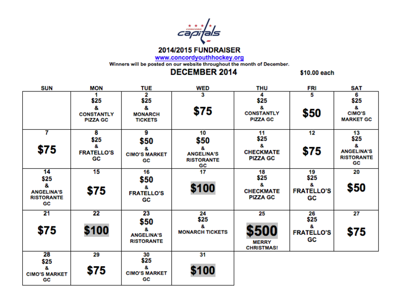 The Annual 2014 CYHA Fundraiser Calendar Is Back Concord NH Patch