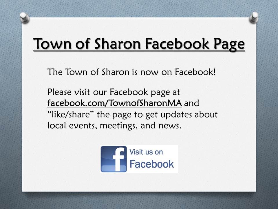 Town of Sharon Official Facebook Page Sharon, MA Patch