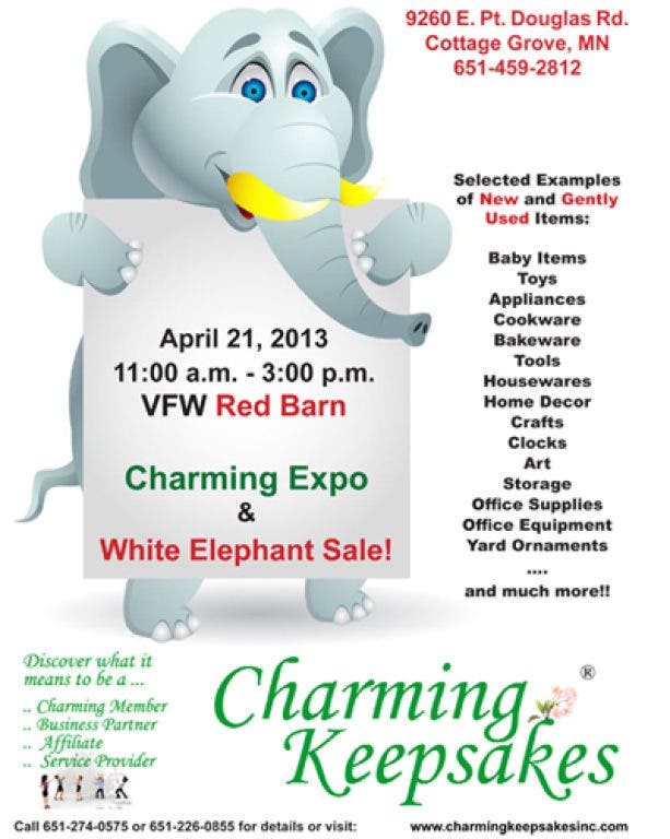 Charming Expo White Elephant Sale Oakdale Mn Patch