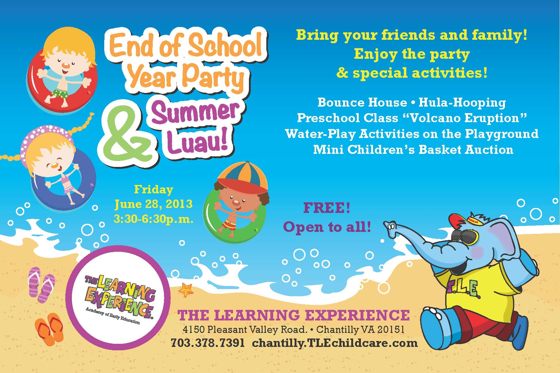 Free/Open to All: Preschool Summer Luau & End of School Party | Herndon ...