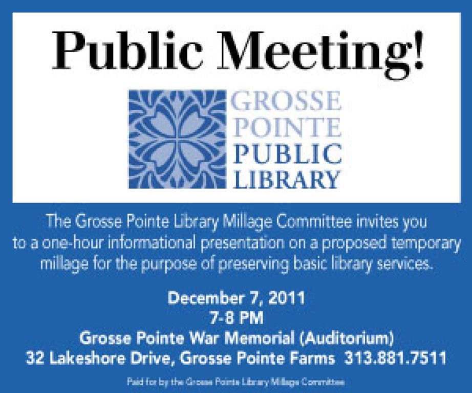 Grosse Pointe Library Millage Committee Forum