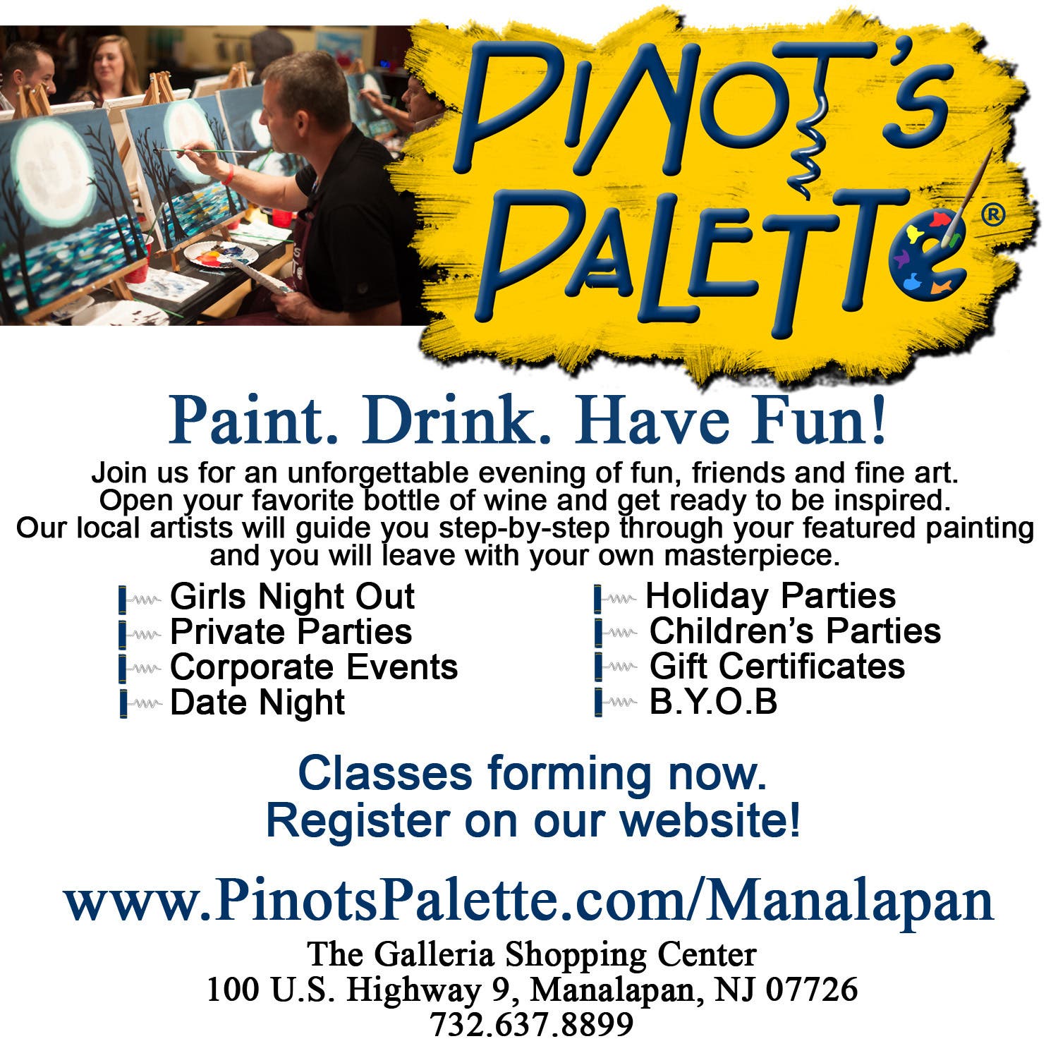 The First Pinot's Palette Franchise In Monmouth County Will Open ...