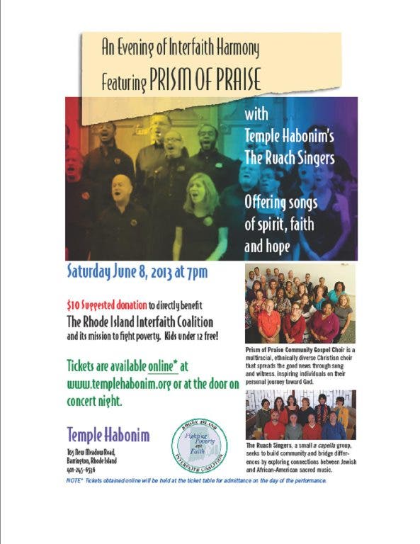 An Evening of Interfaith Harmony featuring Prism of Praise | Barrington ...
