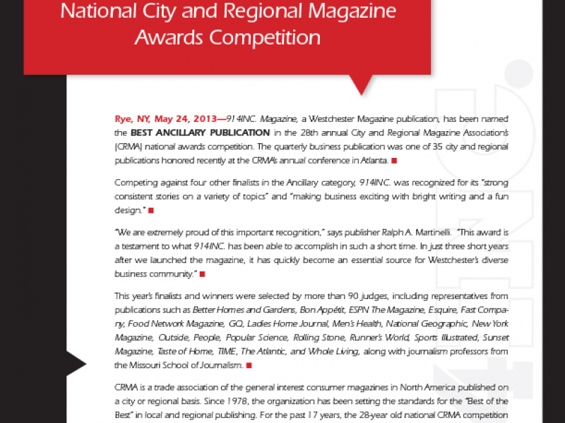 914inc Named A Top Publication In The 2013 National City - 