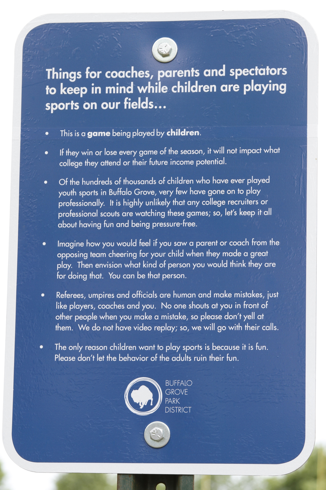 Buffalo Grove Park District Signs Remind Adults 'It Is Just a Game