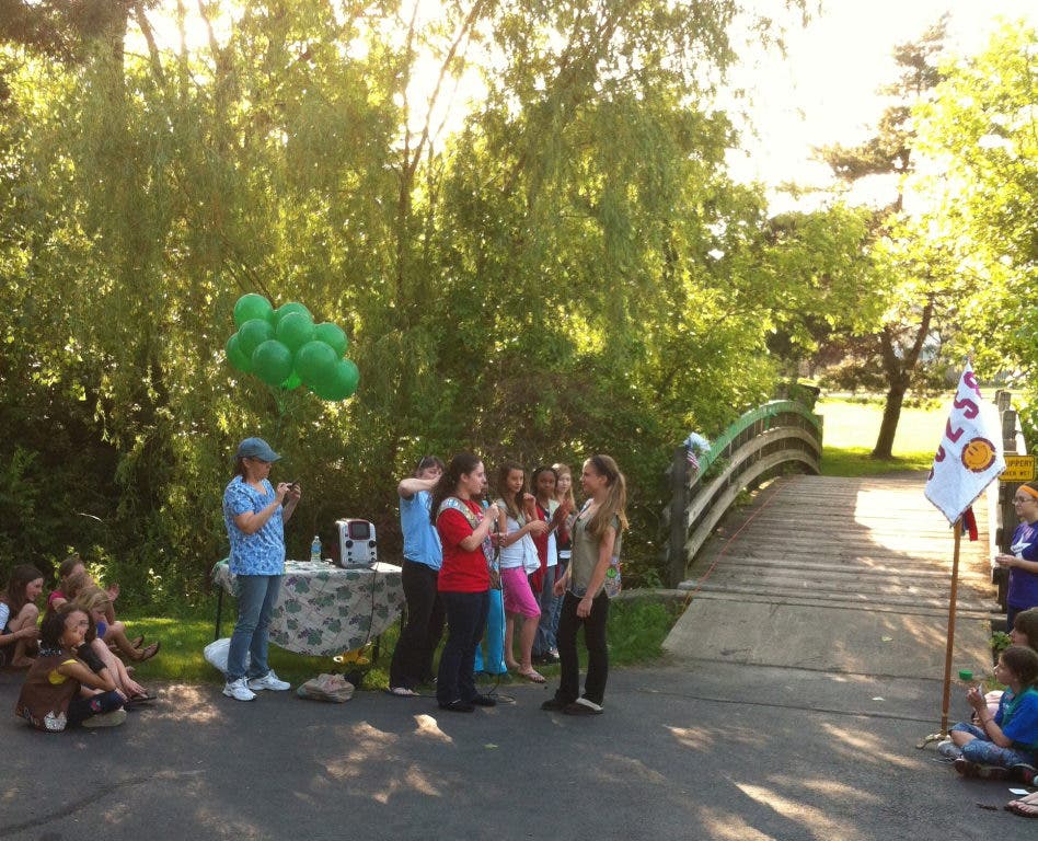 Woodridge Girl Scouts Have 100th Anniversary Bridge Ceremony at Lake