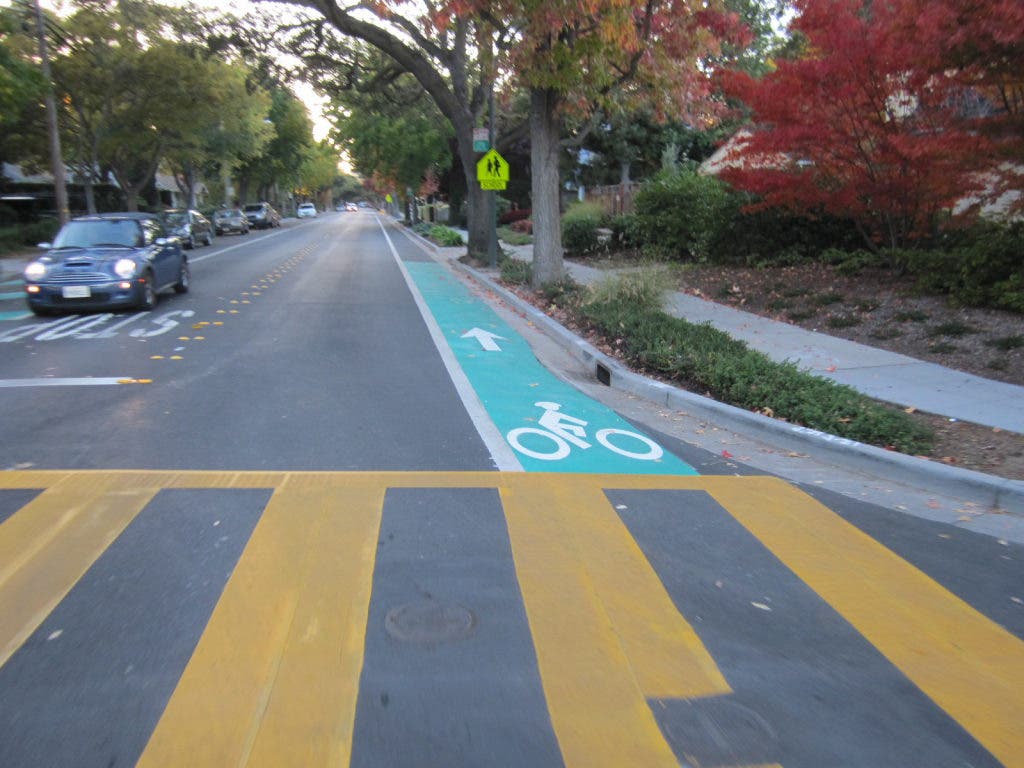 Green Bike Lanes installed on Channing Ave Palo Alto, CA Patch