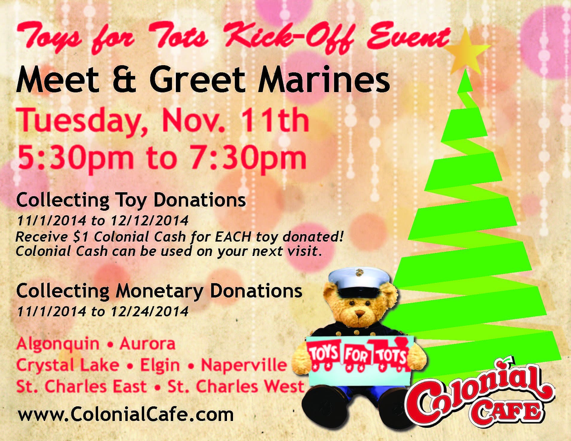 Toys for Tots Kick-Off at Colonial Cafe! | Algonquin, IL Patch