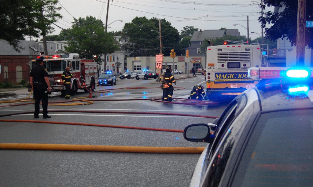 MBTA Bus Catches Fire Downtown [PHOTOS] | Peabody, MA Patch