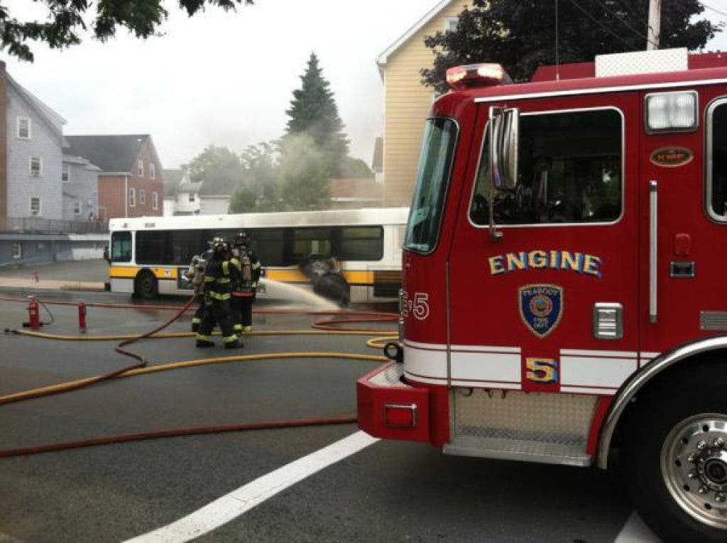 MBTA Bus Catches Fire Downtown [PHOTOS] | Peabody, MA Patch