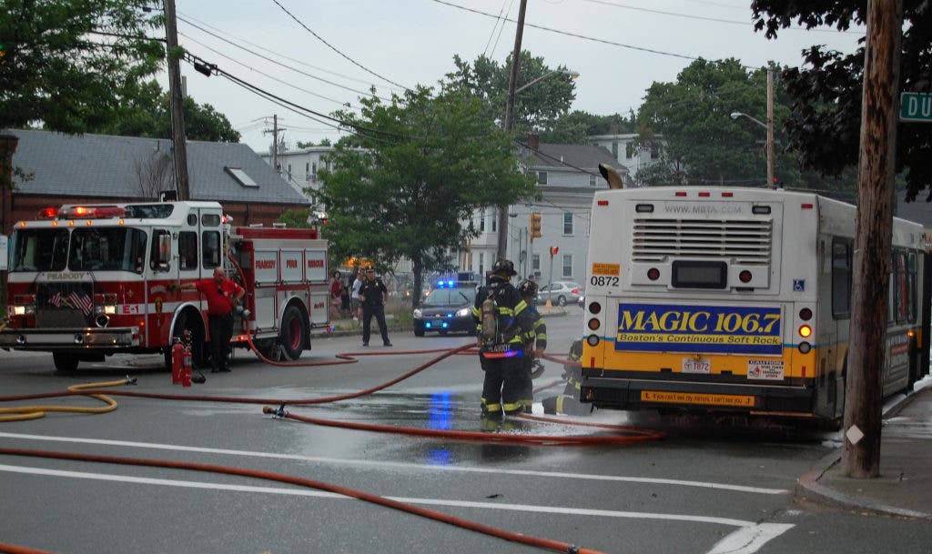 MBTA Bus Catches Fire Downtown [PHOTOS] | Peabody, MA Patch