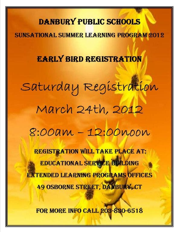 SunSational Summer Learning Program Registration 2012 Danbury CT Patch